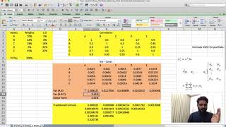 Calculating Portfolio Variance using Variance Covariance Matrix in Excel  Risk Contribution [upl. by Rj412]