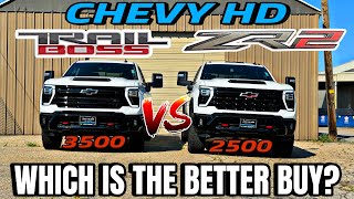 2025 Chevy Silverado HD 2500 ZR2 VS 3500 Trail Boss  Is There Really A Difference [upl. by Lyrrad900]