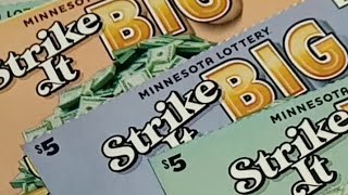 🍀🎳🍀Strike it Big  5 MN Lottery Scratchies  Wins 🍀🎳🍀 [upl. by Lennard175]