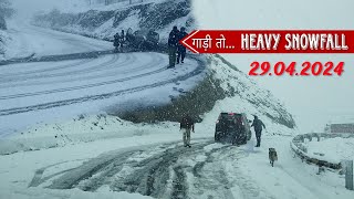 Heavy Snowfall Near Atal Tunnel Rohtang Manali Leh highway Koksar Sissu Khangsar [upl. by Nivag182]