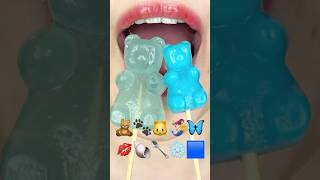 ASMR BLUE KOHAKUTO EMOJI FOOD 파란색 코하쿠토 이모지 먹방 sped up [upl. by Gyasi]