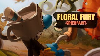 Floral Fury  CUPHEAD SPEEDPAINT [upl. by Chemaram]