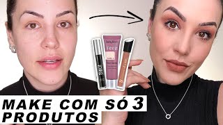 MAQUIAGEM USANDO APENAS 3 PRODUTOS 😱 DESAFIESE [upl. by Loutitia]