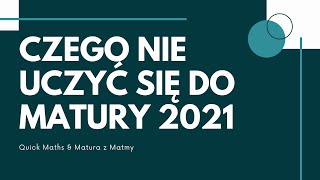 Czego nie będzie na maturze podstawowej z matematyki w 2021 [upl. by Rebah]