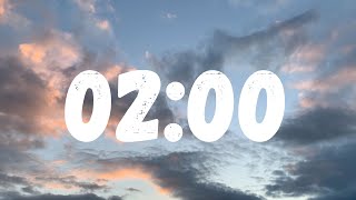 2 Minute Timer  Silent Timer with Gentle Piano Alarm amp Sunset Clouds [upl. by Nnahgaem544]