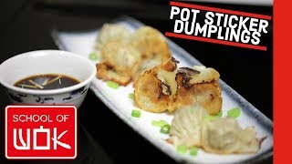 Chinese Pork Potsticker Dumplings Recipe  Dim Sum Jiaozi [upl. by Atsirhc487]