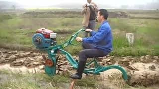 MIni Paddy Field Rice Weederfarm cultivatorrotary power tiller agricul tural [upl. by Anahtor]