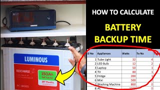 How do I calculate Inverter battery backup and capacity required2023 [upl. by Tini]