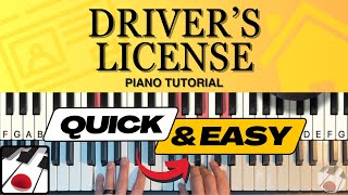 Drivers License EASY Piano Tutorial [upl. by Grizel]