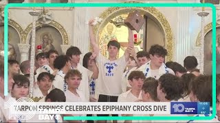 Tarpon Springs celebrates Epiphany cross dive [upl. by Riva]