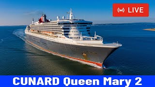 SHIPS TV  Cunard Queen Mary 2 Cruise Ship Departing Southampton Live [upl. by Ecnerwaled]