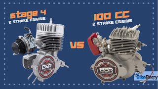 Comparing 100cc to 80cc 2stroke Motorized Bike Engine  BikeBerry [upl. by Analim]