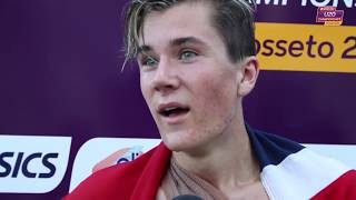 Jakob Ingebrigtsen NOR after winning Gold in the 5000m [upl. by Eelak]