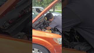 oil cooler replacement on a dodge journey mobilemechanic dodge autorepair mechanics [upl. by Acissev]