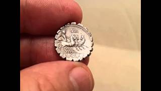 C Naevius Balbus 79 BC AR Serrate Denarius [upl. by Ettenawtna]