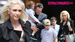 Gwen Stefani amp Blake Shelton Celebrate Easter Sunday Together At Church With The Kids 4118 [upl. by Ysiad]