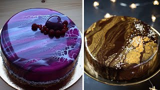 Most Satisfying Mirror Glaze Cake Recipe  So Creative Cake Compilation [upl. by Donoghue148]