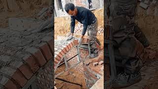 Door curved dome bricklaying process [upl. by Okajima]