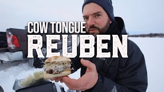 Smoked Cow  Deer Tongue Reuben Sandwich On a Frozen Lake [upl. by Dinnage]