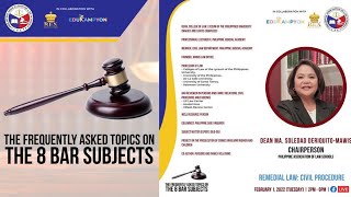 Remedial Law Civil Procedure  The Frequently Asked Topics on the 8 Bar Subjects [upl. by Oicirbaf174]