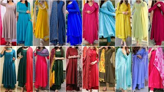 Simple or Stylish Plain Anarkali Suit Design Ideas for girls 2023  Anarkali Style Suit Design [upl. by Yam]