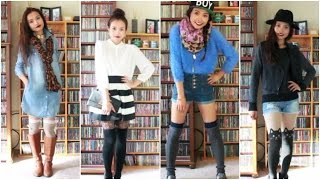 Thigh High Knee Socks Styling Lookbook [upl. by Hilton]