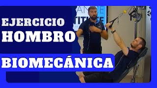 EXTENSIÓN de HOMBRO en polea BIOMECÁNICA y mecánica MUSCULAR [upl. by Lorrimor]