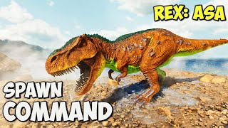 Rex ARK Survival Ascended Spawn COMMAND  How To Summon REX Ark ASA Code [upl. by Nomzzaj579]