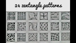 24 zentangle patterns  24 Doodle Patterns Zentangle Patterns Mandala Patterns part  1 [upl. by Ayocat457]