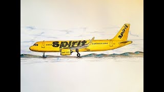 Speed drawingSpirit Airways Airbus A320 [upl. by Eintruoc905]