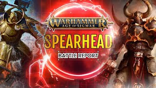 SPEARHEAD Battle Report  Stormcast VS Slaves to Darkness ageofsigmar warhammer [upl. by Llejk]