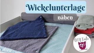 Wickelunterlage  Wickelauflage für den Wickeltisch nähen mit DIY Eule  Nähanleitung für Anfänger [upl. by Arahsak615]