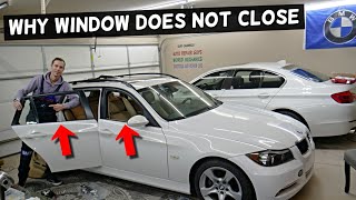 WHY WINDOW DOES NOT CLOSE GO UP BMW E90 E91 E92 E93 325i 328i 330i 335i 320i 318i 316i 316d 318d 320 [upl. by Enaerb]