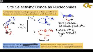 2203 Site Selectivity and Stereoselectivity in Electrophilic Additions [upl. by Goldshell526]