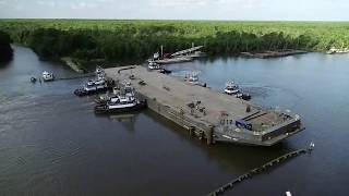 Drone video of barge sinking in Bayou Chene [upl. by Ikkiv]