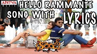 Hello Rammante Song With Lyrics  Orange Songs  Ram Charan Tej Genelia Harris Jayaraj [upl. by Ahsikyw975]