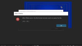 Cara Mengatasi After effects error  the file format module could not parse the file  100 Berhasil [upl. by Eybba855]