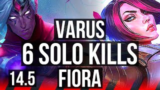 VARUS vs FIORA TOP  6 solo kills 600 games  KR Master  145 [upl. by Ttnerb589]