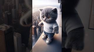 Overcoming Fear The Inspiring Story of a Gray Kitten🐈‍⬛🐈‍⬛🐈‍⬛kitten kittenshorts cute [upl. by Hedelman]