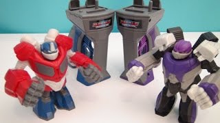 TRANSFORMERS OPTIMUS PRIME AND MEGATRON BATTLE MASTERS PLAYSET VIDEO TOY REVIEW [upl. by Diandre]