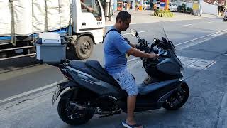 Kymco Xciting 400 with Yoshimura R77 full hydro dip carbon 420mm sound check [upl. by Tap]