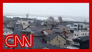 See massive waves after earthquake hits Japan [upl. by Downe539]