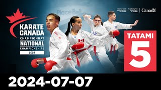 2024 Karate Canada National Championships 🥋 Day 4  Tatami 5 July 7 2024 [upl. by Ybsorc]