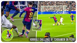 Tchouameni almost causes a bad injury to Pedri Barcelona vs Real Madrid [upl. by Jane]