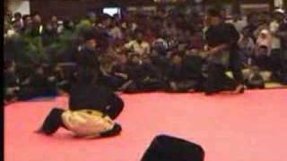 Machete Fighting Demo Silat Pusaka Gayong Parang 2002 [upl. by Ardnek841]