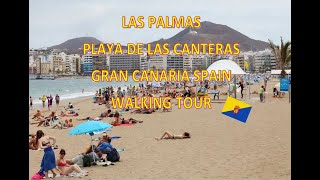 Las Palmas  Playa de Las Canteras  Gran Canaria Spain  walking tour Volg  234 [upl. by Notaek]