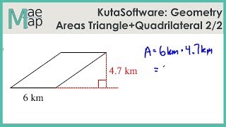 KutaSoftware Geometry Area Of Triangles And Quadrilaterals Part 2 [upl. by Ellak]