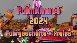 Palmkirmes 2024  Fahrgeschäfte  Preise [upl. by Wylde]