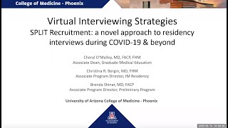 Virtual Residency Interviewing Strategies Webinar [upl. by Spancake423]