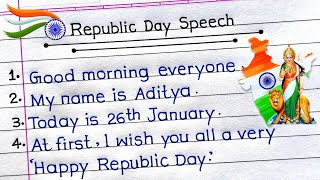 Republic Day Speech In English 2024  Speech On Republic Day In English [upl. by Nide]